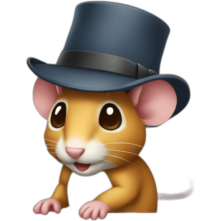 A mouse with fedora emoji