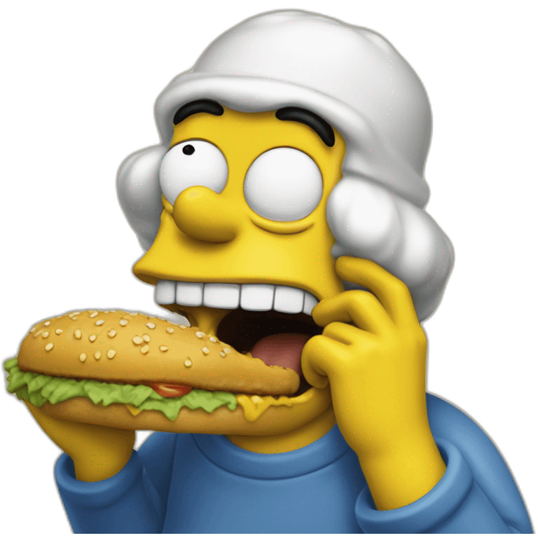 Homer Simspon eating Marge Simpson emoji