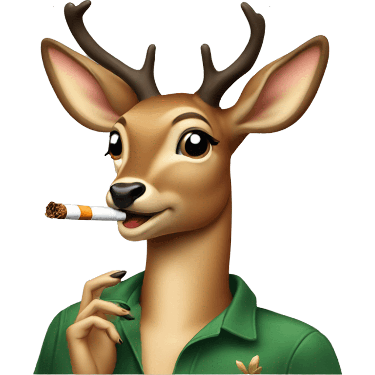 coquette deer smoking cigarettes  emoji