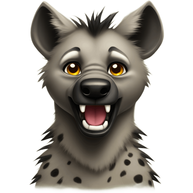 Sassy hyena tough sticking out emoji