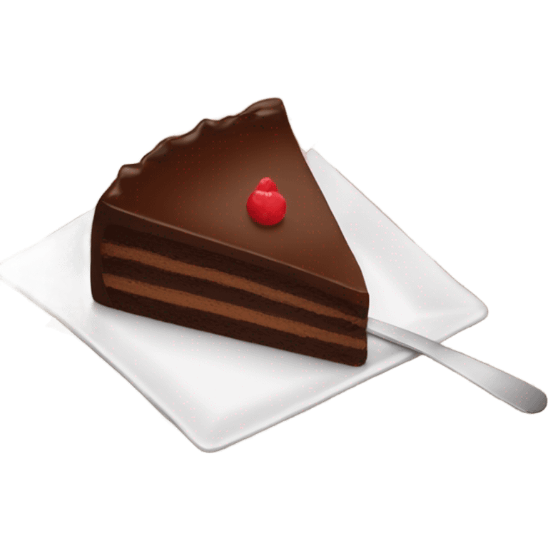 Slice of chocolate cake emoji