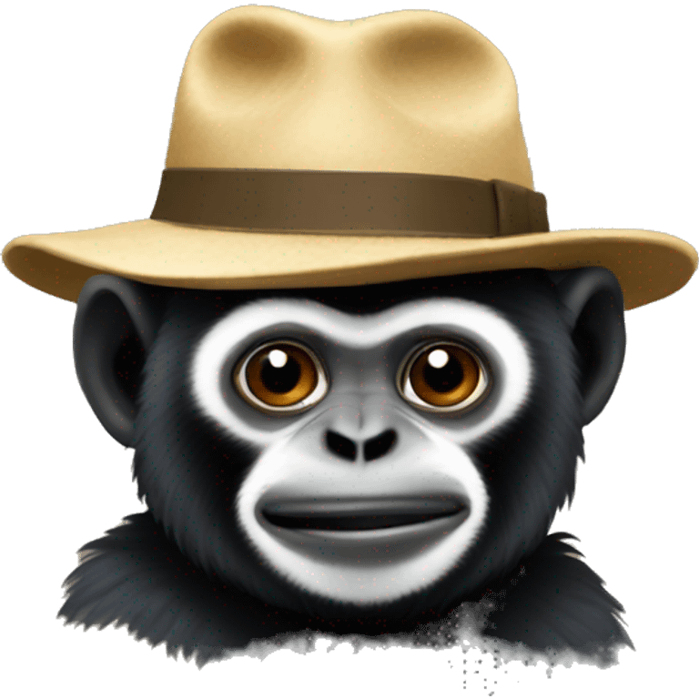 gibbon with hat emoji