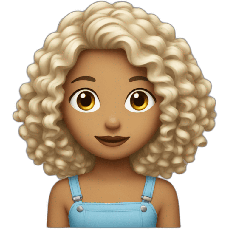 Fille au cheveux bouclés emoji