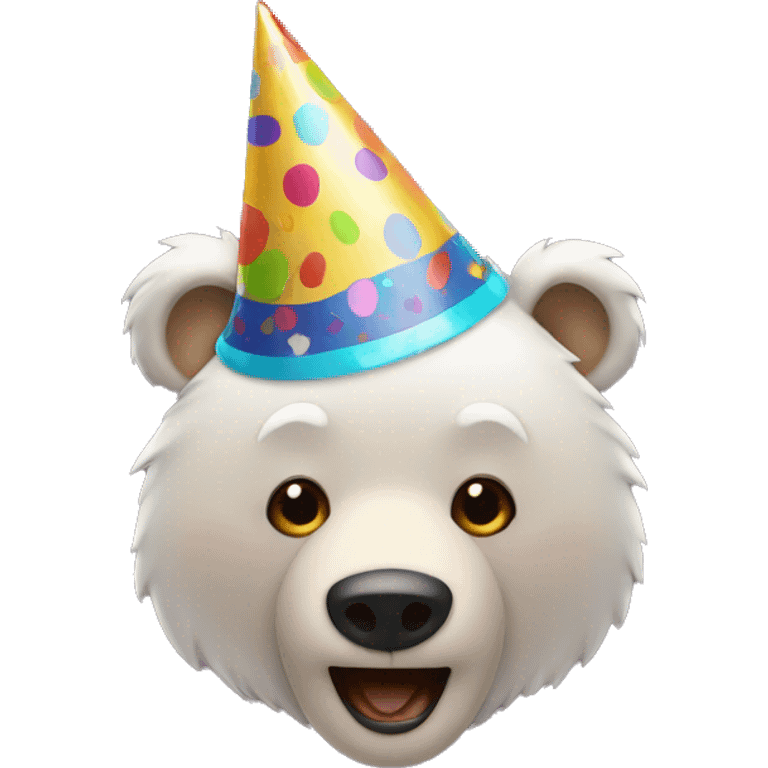 a bear with a party hat emoji