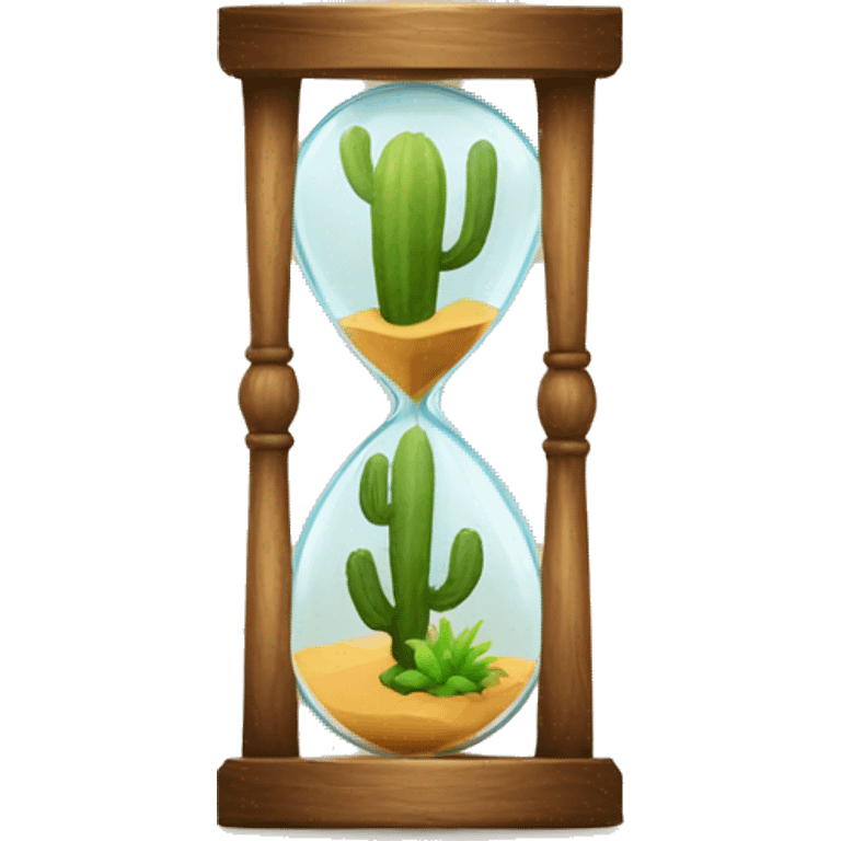 hourglass and cactus emoji