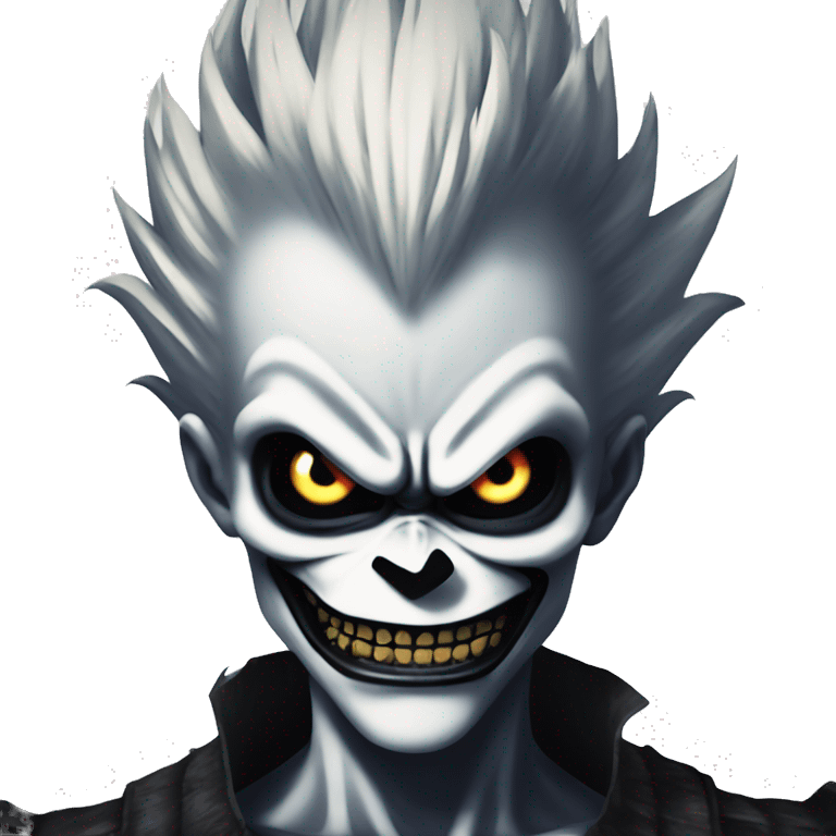 ryuk from death note that not smiling and looking in front off emoji