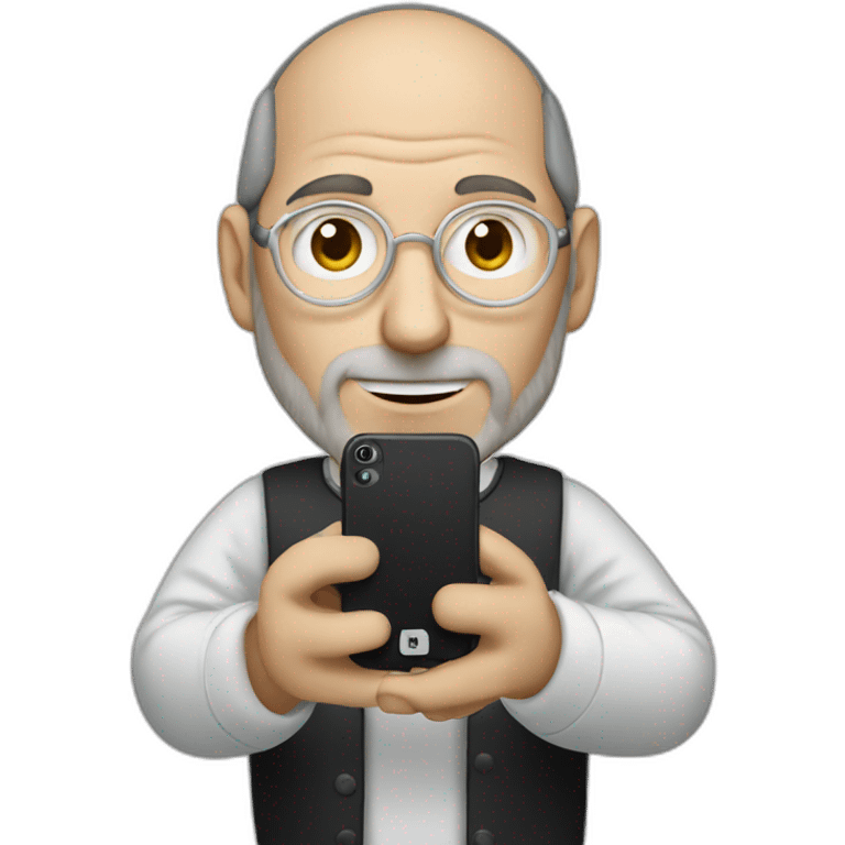 Steve Jobs holding iPhone 15 emoji