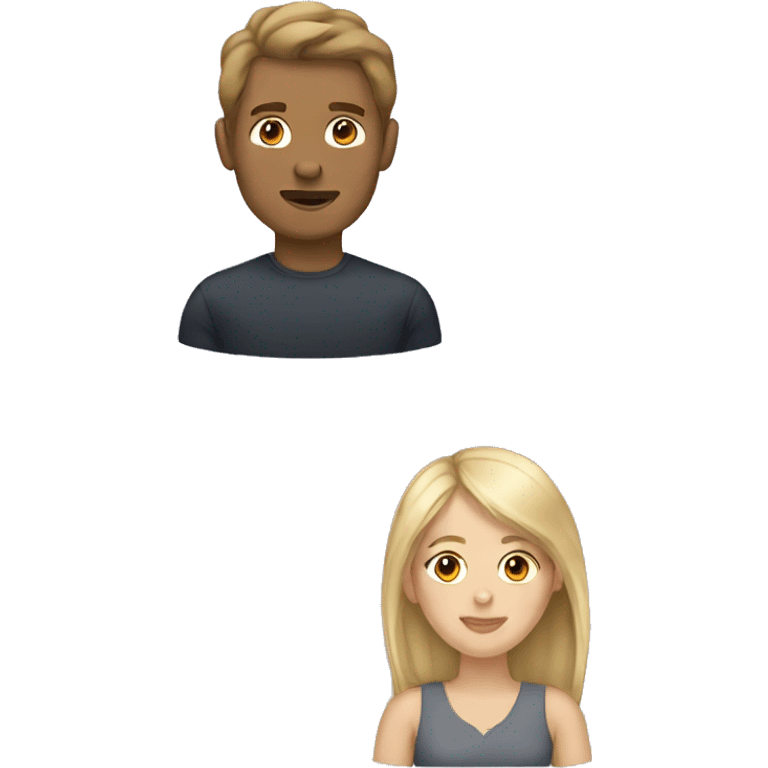 Woman with brown hair man with blonde hair  emoji