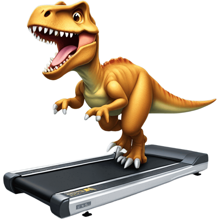 dinosaur runs on a treadmill emoji