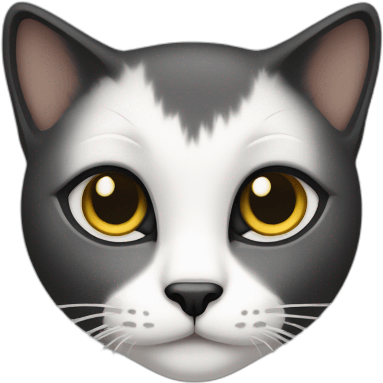 Slender black and white female cat emoji