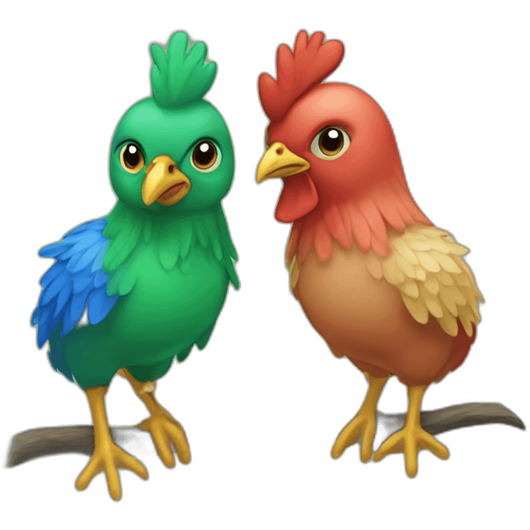 red Green Blue chicken fledglings emoji