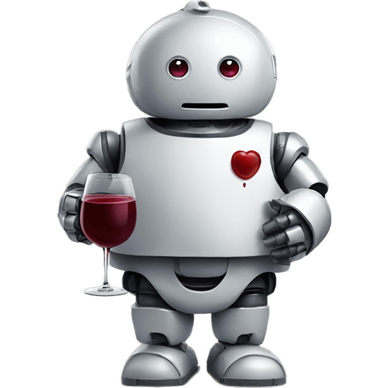 chubby french robot drinking red wine emoji