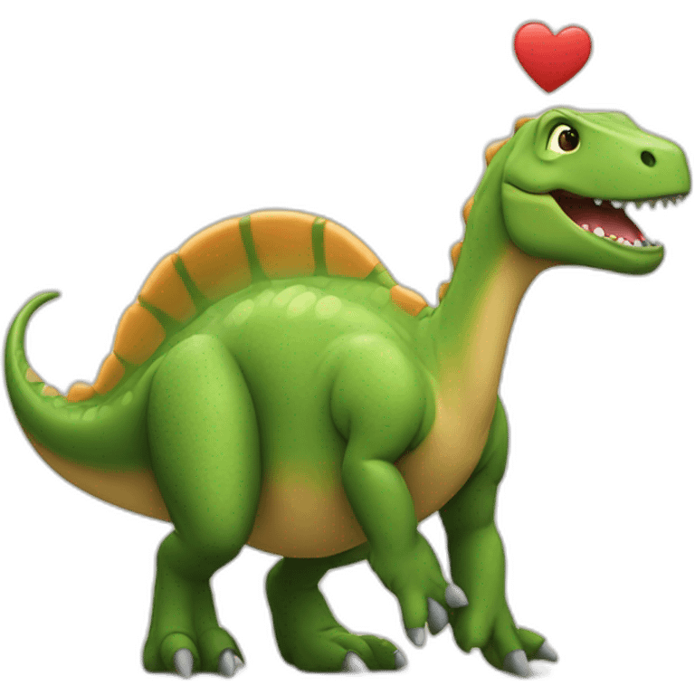 Dinosaur in love emoji