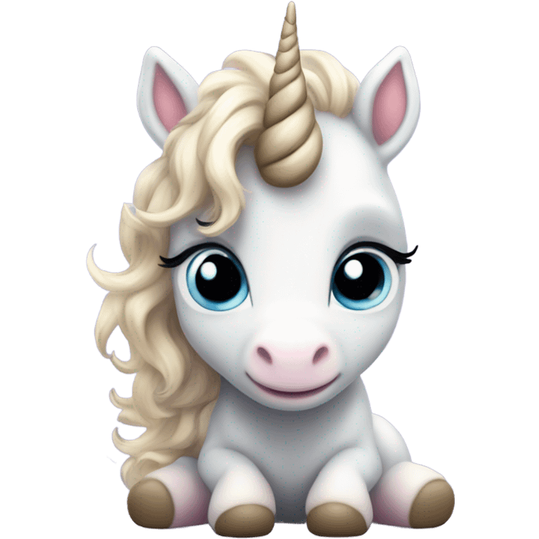 Super cute realistic baby unicorn  emoji