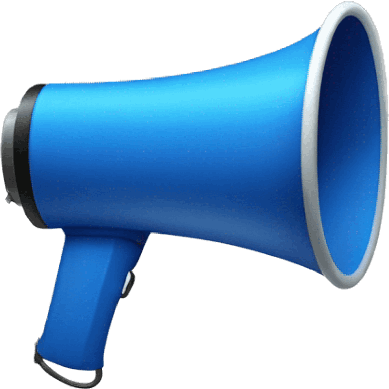 Flat blue megaphone emoji