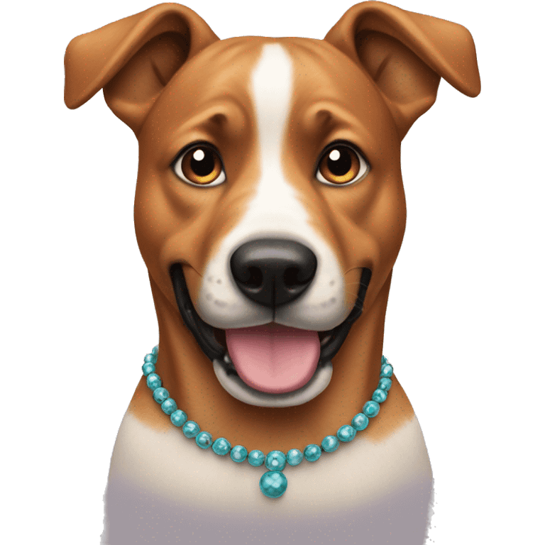 Dog with bead earrings on emoji