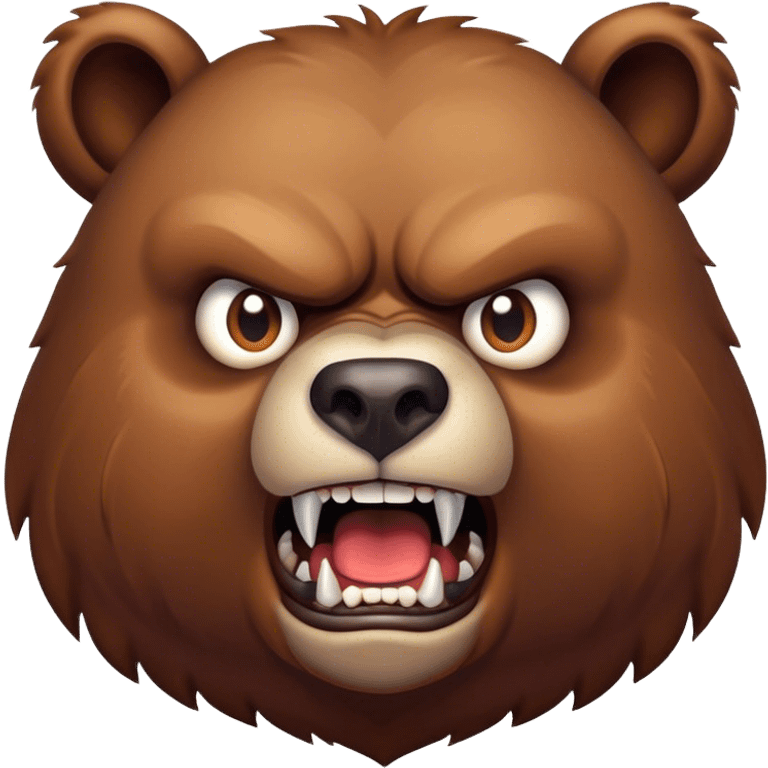 angry bear with no pupils and sharp teeth  emoji