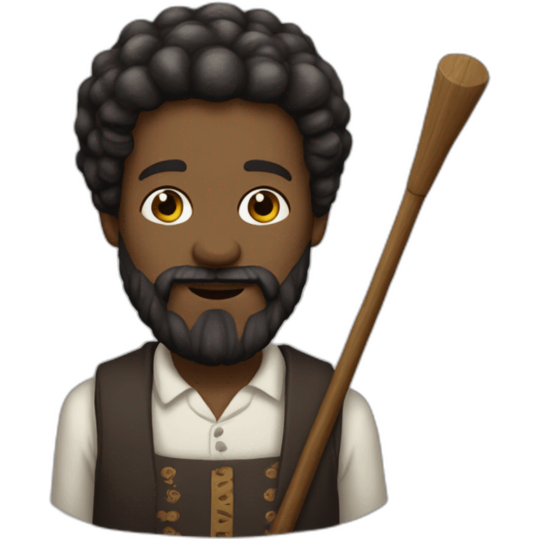 White Prophet Moïse with beard and wooden stick emoji