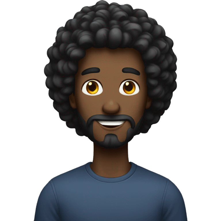 Homme noir avec beaucoup de cheveux crépus  emoji