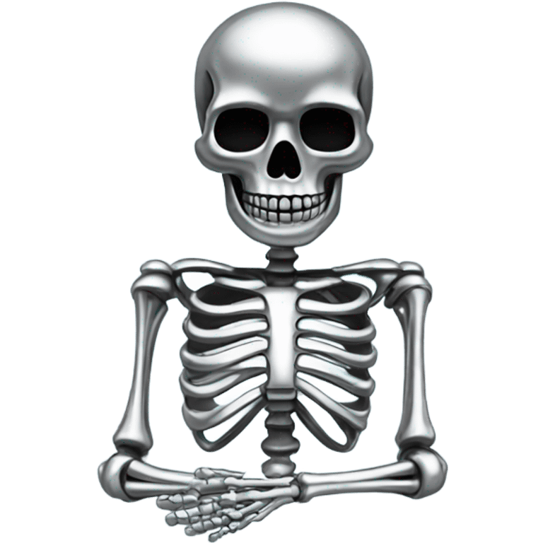 skeleton made out of chrome emoji