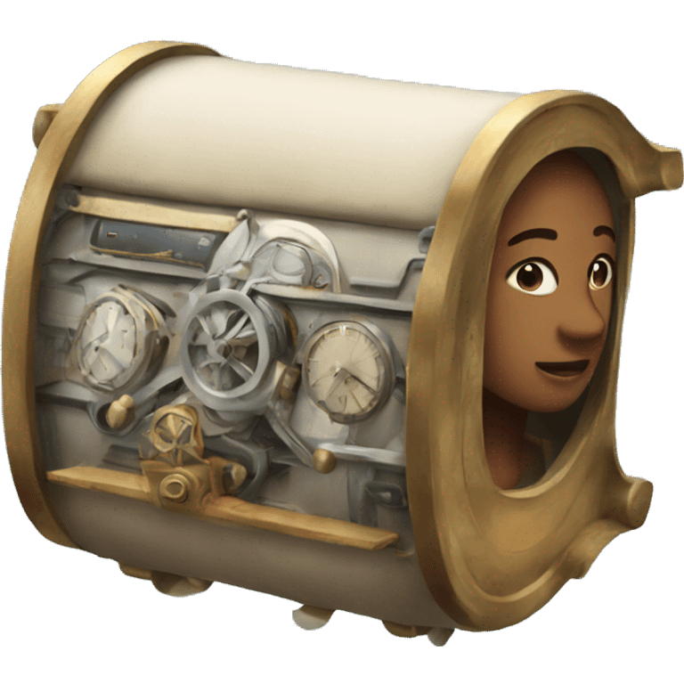 Time machine with dream emoji