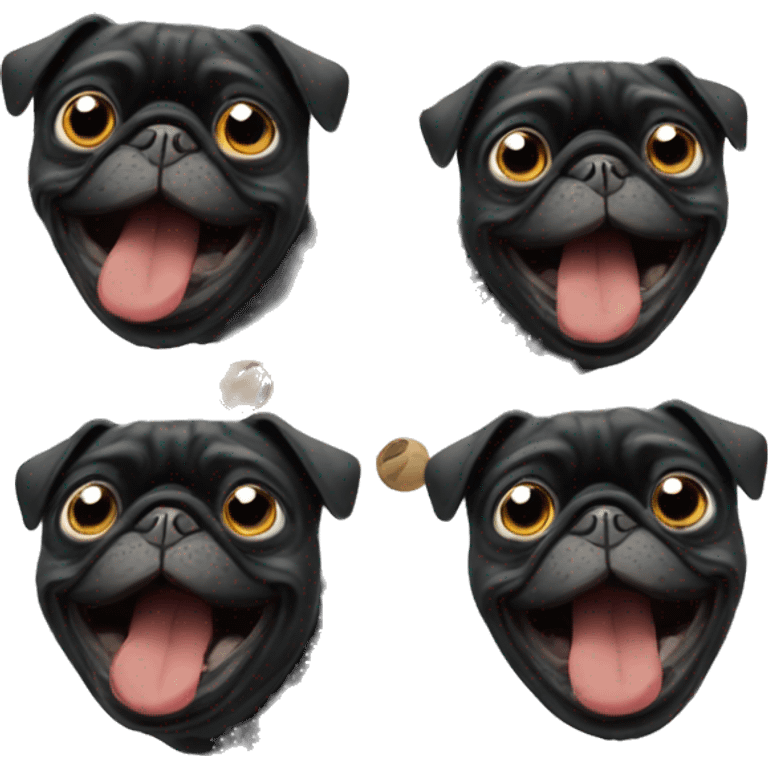 Black Pug laughing like this emoji 😹 emoji