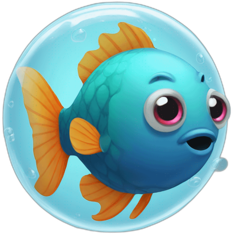 bubble fish swimming emoji