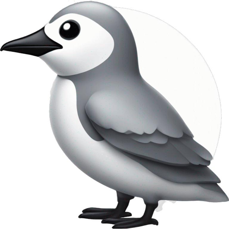 Pingouin gris et blanc avec un petit bec et des jolis yeux  emoji