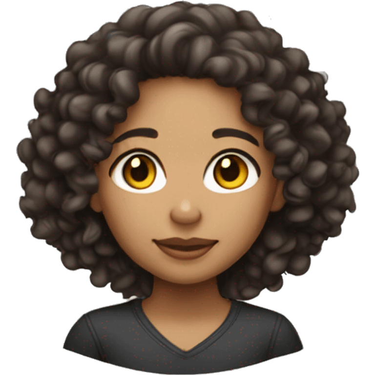 lightskin girl with curly hair emoji