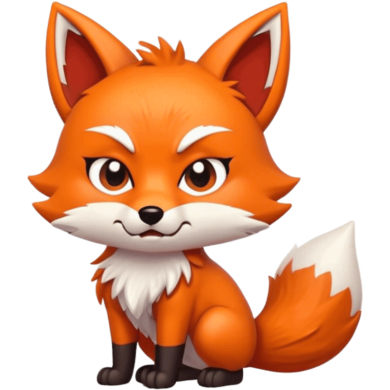 Angry fox in chibi style emoji