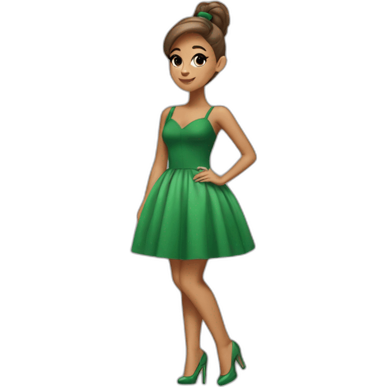 ariana grande in a green puffy dress emoji