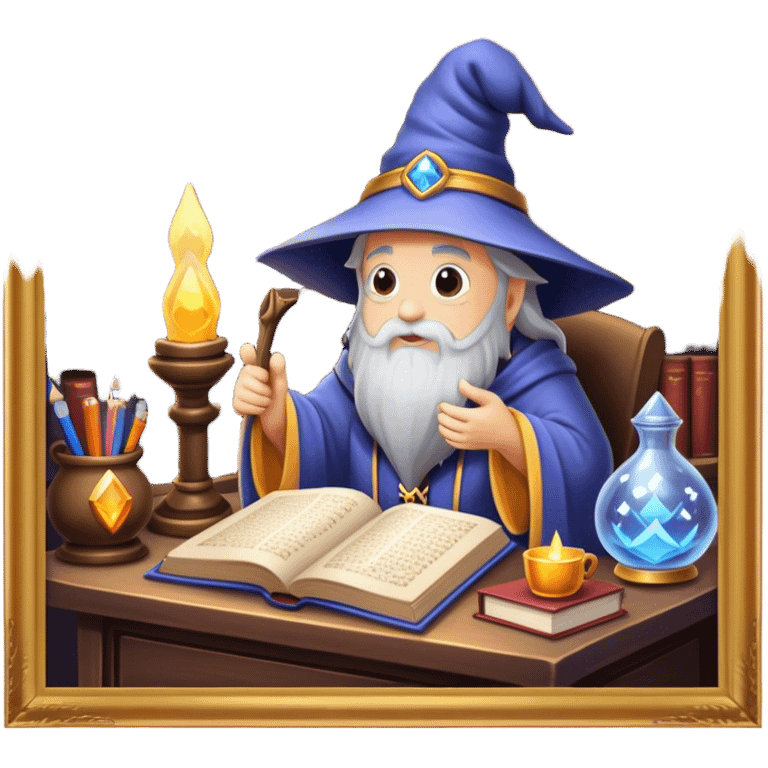 Cozy wizard’s study emoji