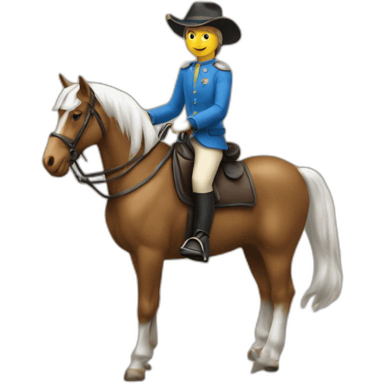 un chat sur un cheval emoji