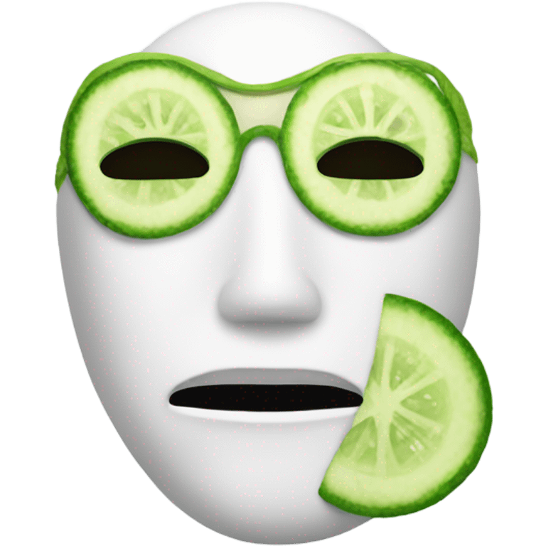 wink emoji with a white hydrating face mask and slices of cucumber in the eyes emoji