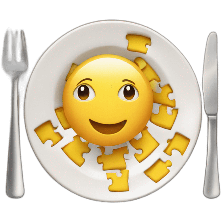 cute plate in puzzle pieces emoji