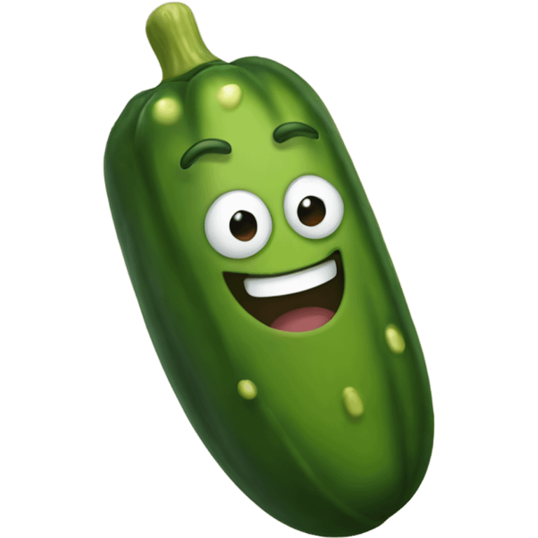 Smiling pickle emoji