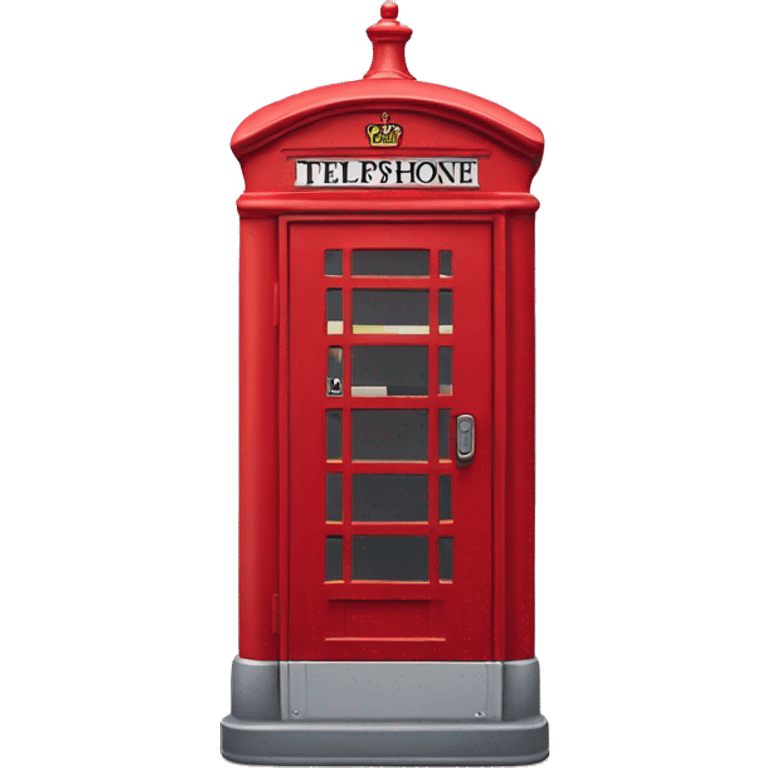 Red telephone box with crown emoji