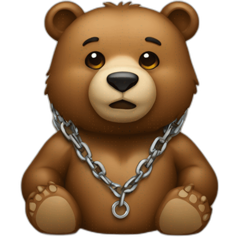 bear wearing a chain emoji