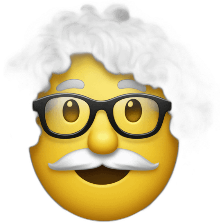 un garcon blanc cheveux bouclés avec des taches de rousseurs et des lunettes rondes noires emoji