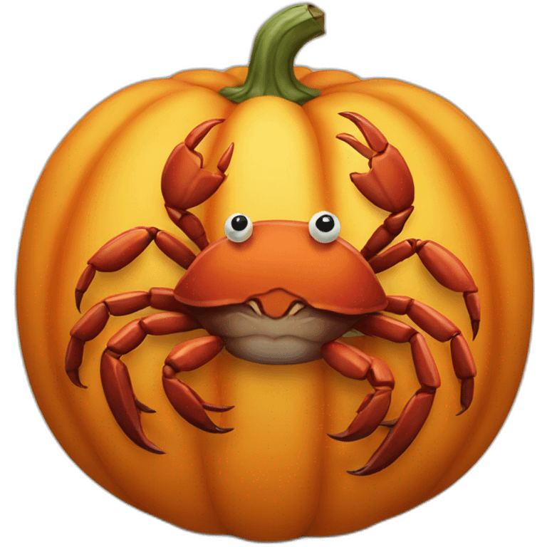 crab carving a pumpkin emoji