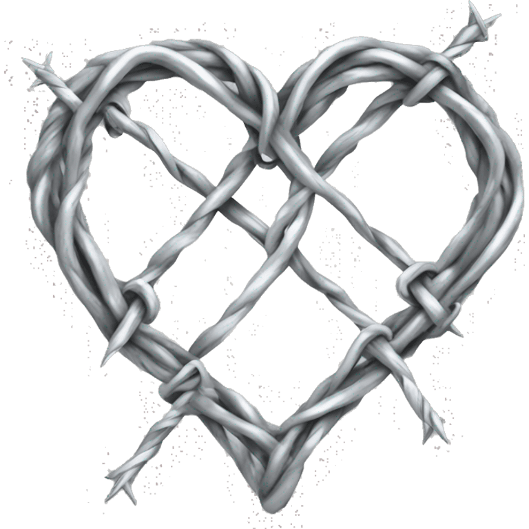 Barbed wire heart silver emoji