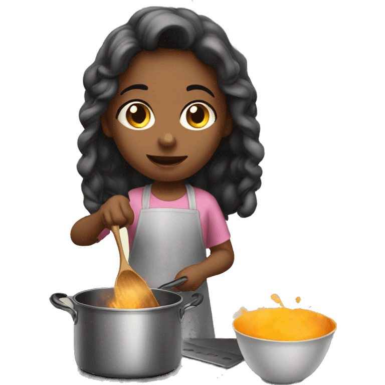 Little girl cooking  emoji