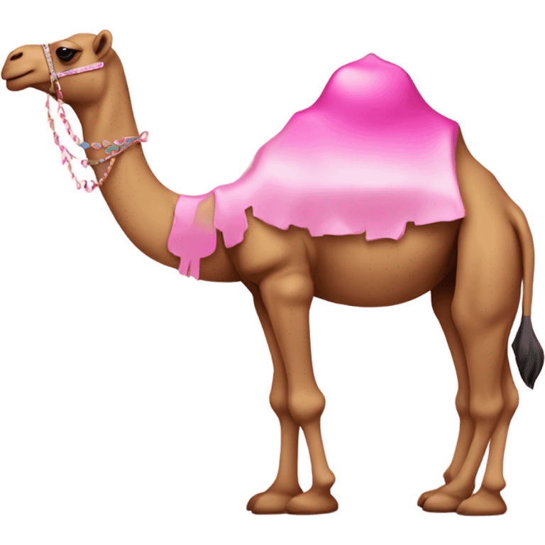 Pink camel with glitter standing emoji