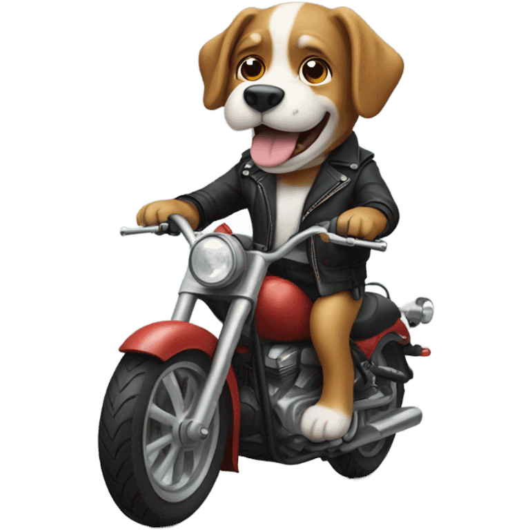 Dog riding motorcycle  emoji