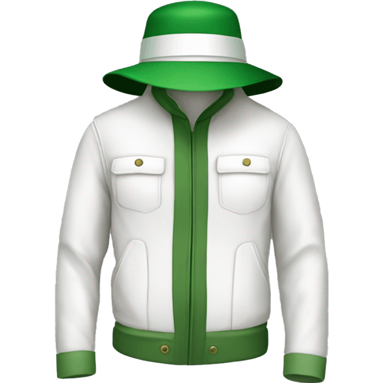 gardener pith helmet jacket white green trees  emoji