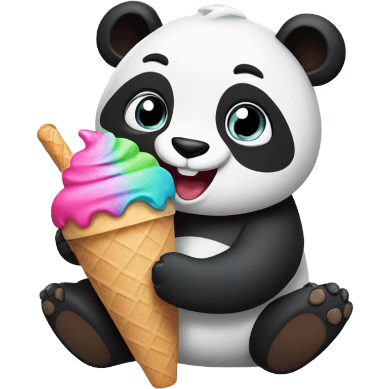 Panda eating ice cream emoji