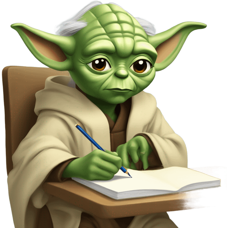 Master Yoda draws Mater Yoda picture emoji