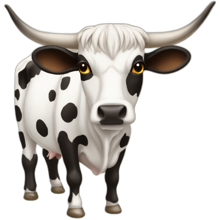 SPECKLED LONGHORN COW LONG LONG LONG emoji