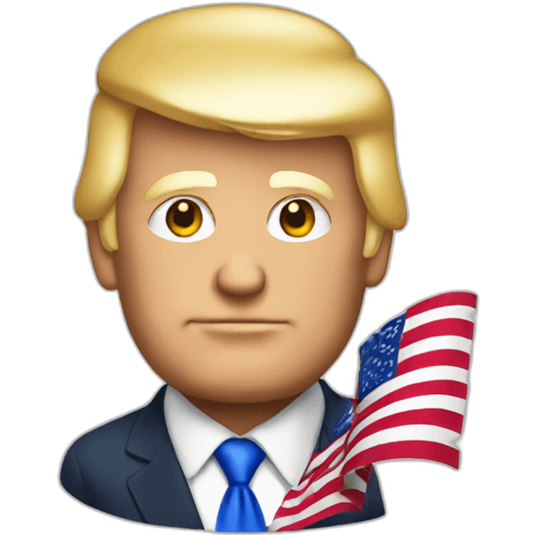 Trump with a American flag emoji