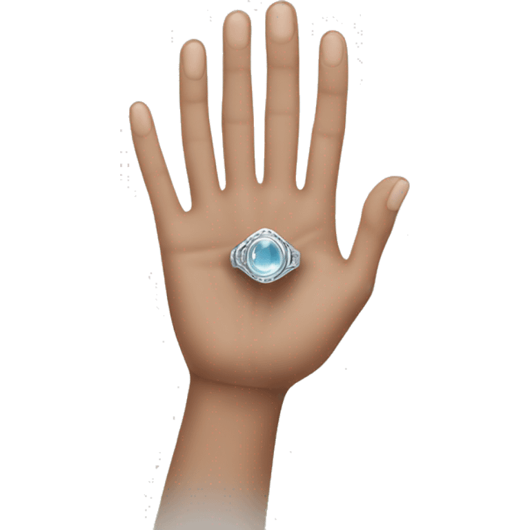  hand with silver ring in ring finger emoji